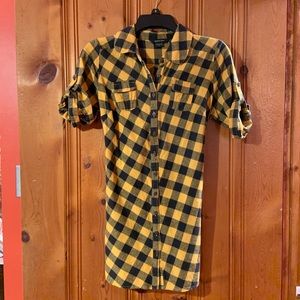 Plaid Button Down Flannel T-Shirt